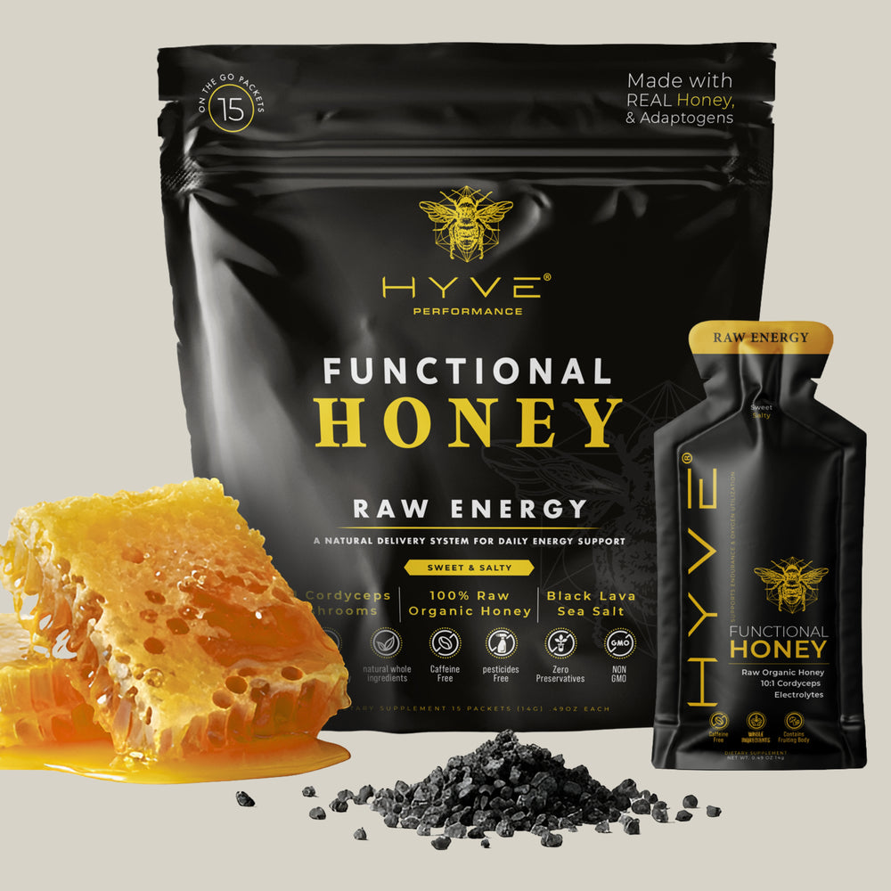 HYVE Performance - Raw Energy Functional Honey 15 Packets - Cordyceps & Volcanic Sea Salt