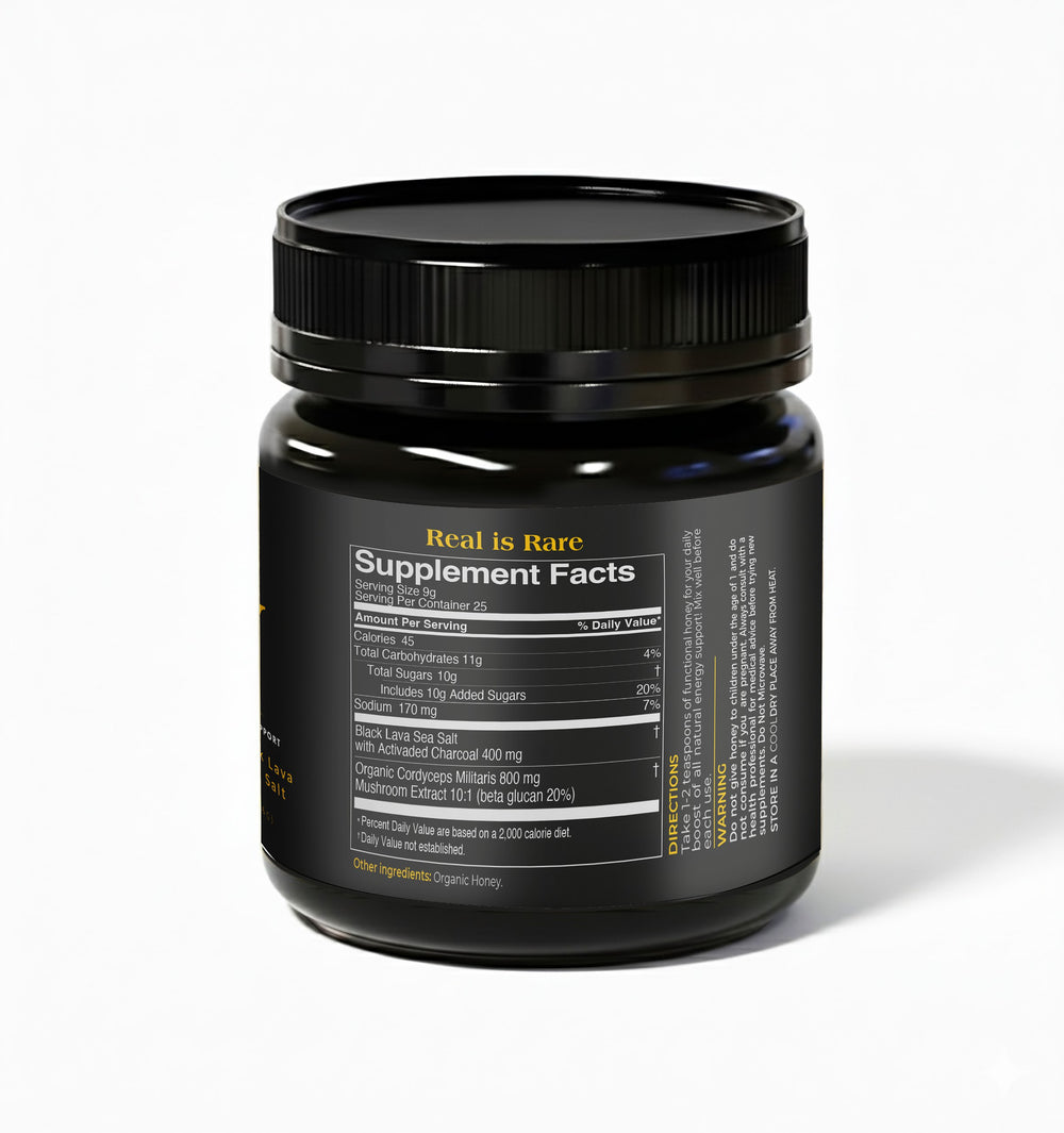 HYVE Performance - 8oz Raw Energy Functional Honey Jar - Cordyceps & Volcanic Sea Salt